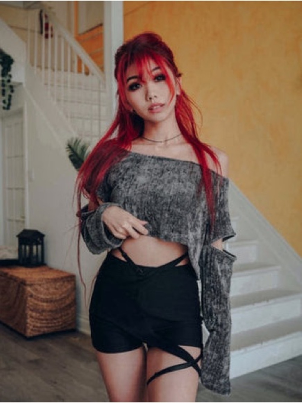 Lychee The Label Tare Strap Shorts
